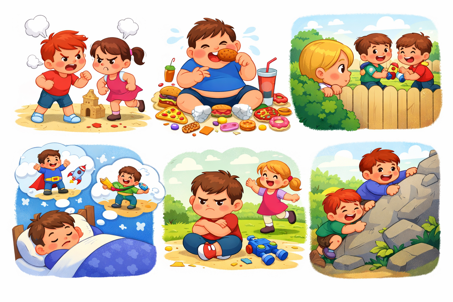 picture depicting arishadvargas (six voices of humsn) for understanding in toddlers via stories